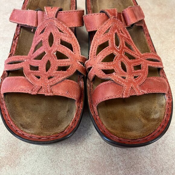 Naot Leather Adjustable Heeled Sandals in Rust - Picture 10 of 12